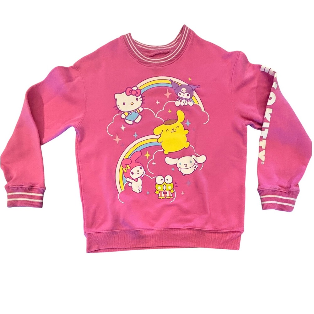 Sanrio Hello Kitty and Friends Pink Graphic Sweatshirt Medium SIL-34452
